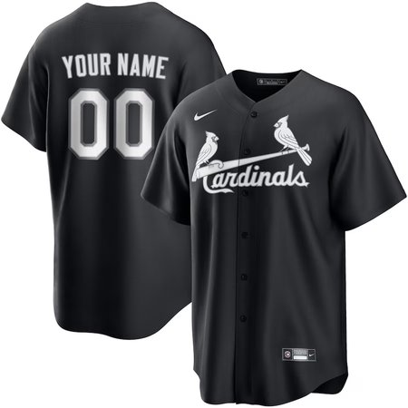 Men's St. Louis Cardinals Nike Custom Black Lights Out Replica Jersey